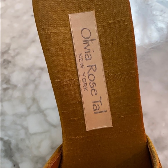 Olivia Rose Tal Gold/Green Wedge Sandals Sz 7 - Picture 5 of 7